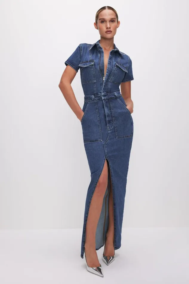Women GOOD AMERICAN Dresses FIT FOR SUCCESS MAXIDRESS Indigo594