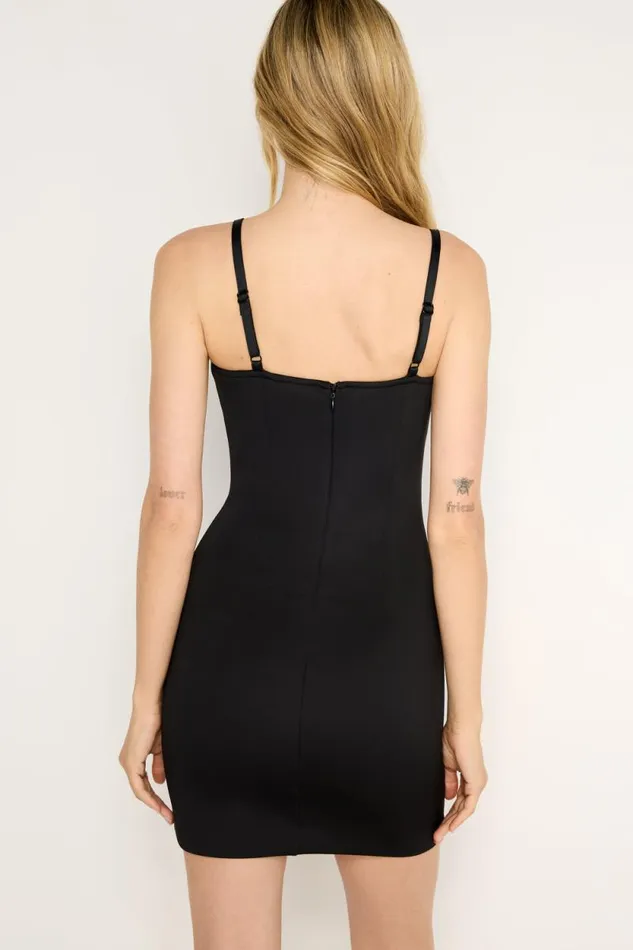 Women GOOD AMERICAN Dresses SCUBA SCOOP CAMIDRESS Black001