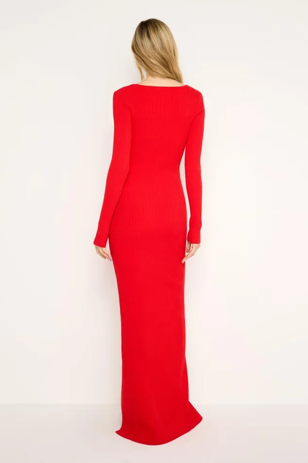 Women GOOD AMERICAN Dresses STRETCH RIB KNIT MAXIDRESS Grenadine003