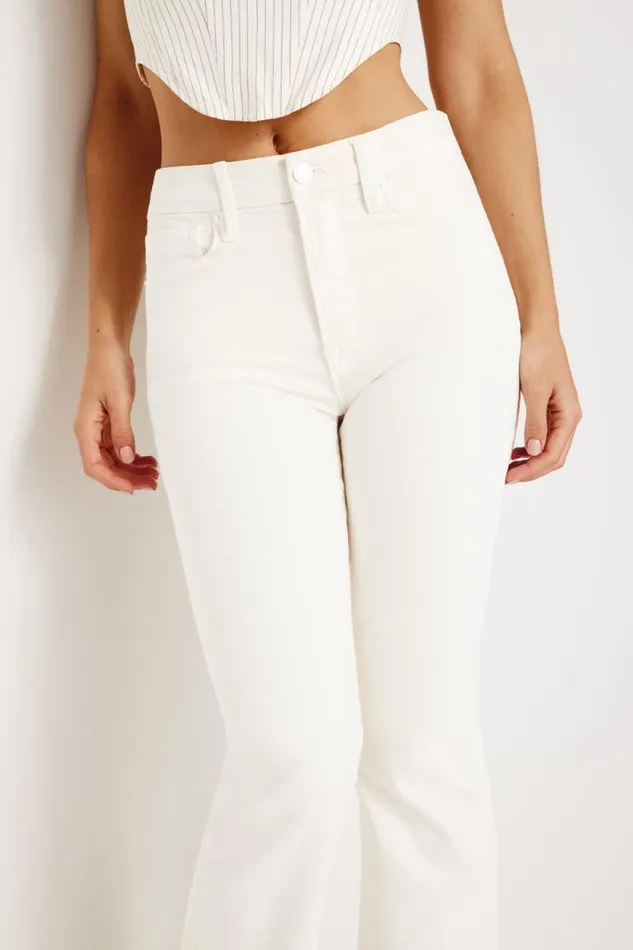 Women GOOD AMERICAN Jeans GOOD CLASSIC LIGHT COMPRESSION BOOTCUTJEANS Cloud White001