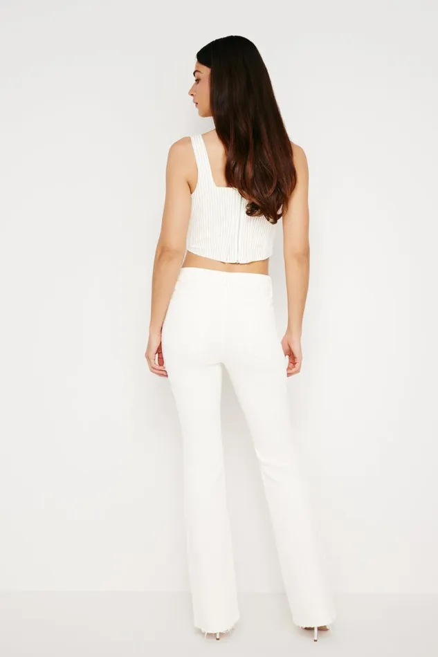 Women GOOD AMERICAN Jeans GOOD CLASSIC LIGHT COMPRESSION BOOTCUTJEANS Cloud White001