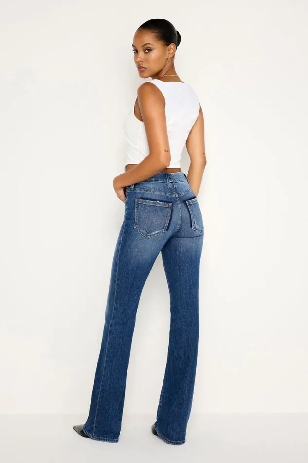 Women GOOD AMERICAN Jeans GOOD CLASSIC SLIM BOOTCUTJEANS Indigo704