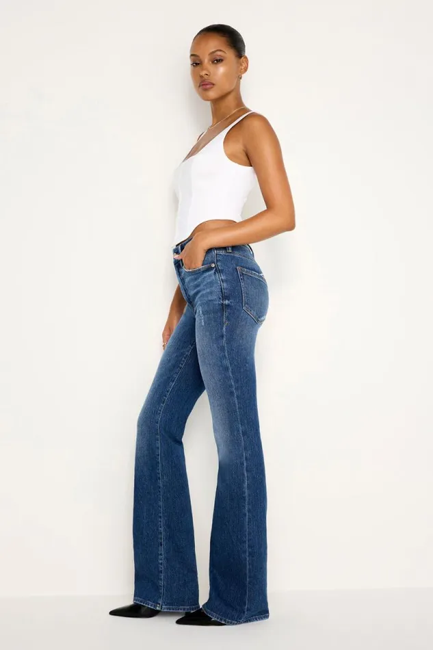 Women GOOD AMERICAN Jeans GOOD CLASSIC SLIM BOOTCUTJEANS Indigo704
