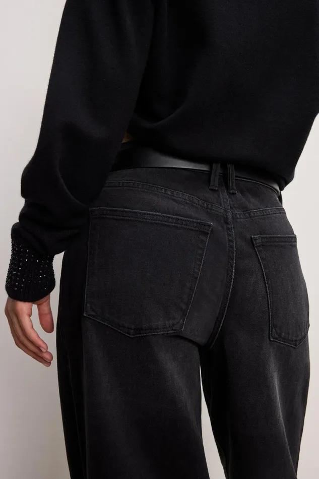 Women GOOD AMERICAN Jeans GOOD EASE PETITE RELAXEDJEANS Black324