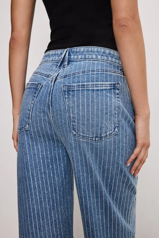 Women GOOD AMERICAN Jeans GOOD EASE RELAXED DIAMONDJEANS Indigo728