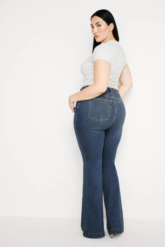 Women GOOD AMERICAN Jeans GOOD LEGSFLARE Blue004