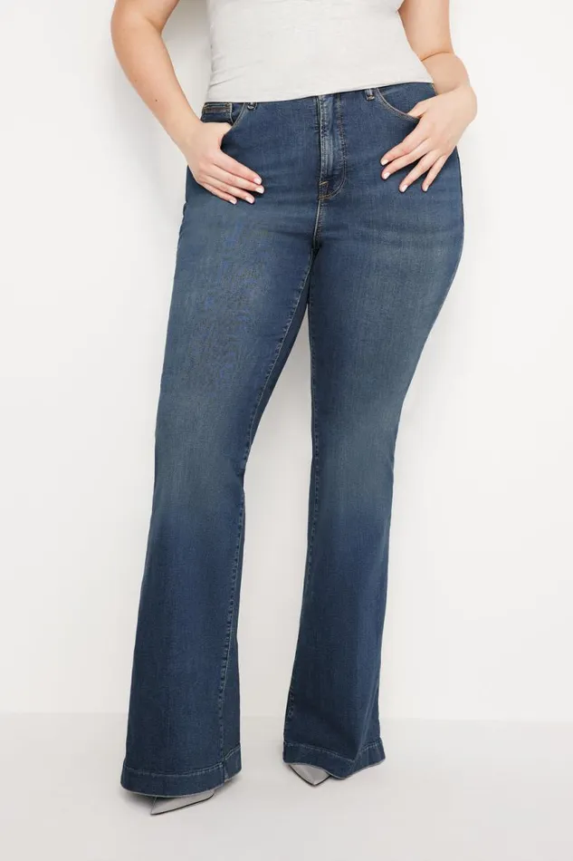 Women GOOD AMERICAN Jeans GOOD LEGSFLARE Blue004