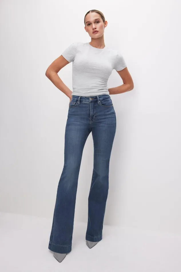 Women GOOD AMERICAN Jeans GOOD LEGS FLAREJEANS Blue004