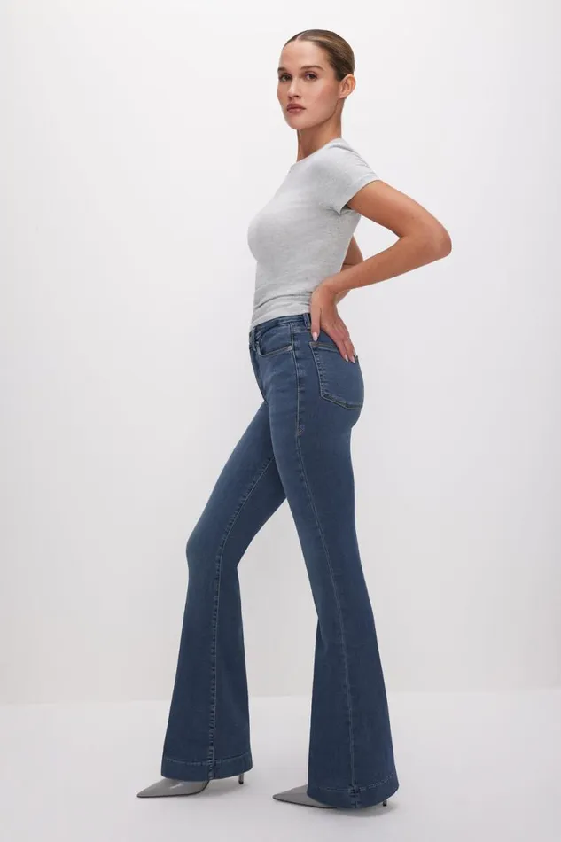 Women GOOD AMERICAN Jeans GOOD LEGS FLAREJEANS Blue004