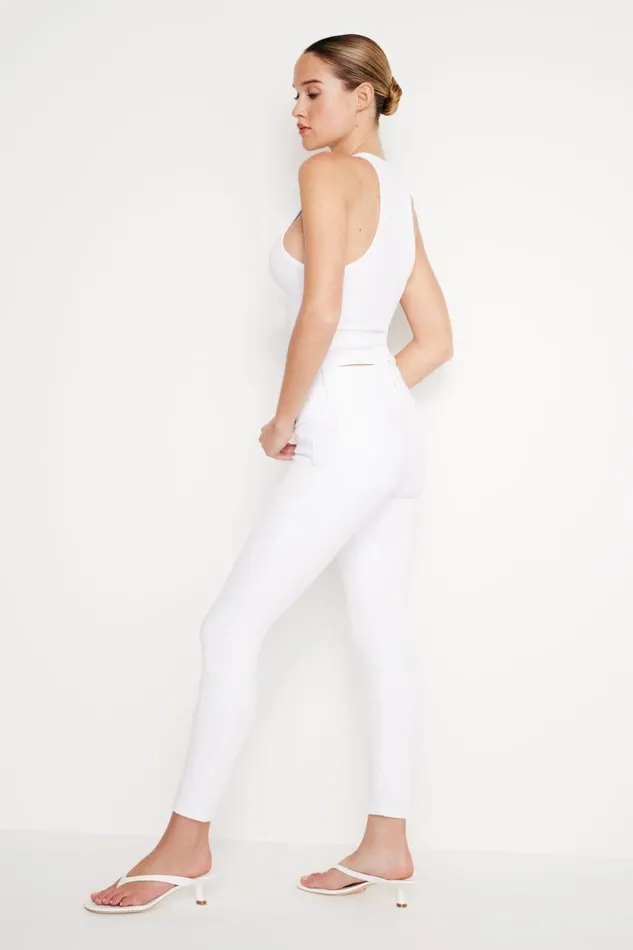 Women GOOD AMERICAN Jeans GOOD LEGS SKINNY CROPPEDJEANS White001