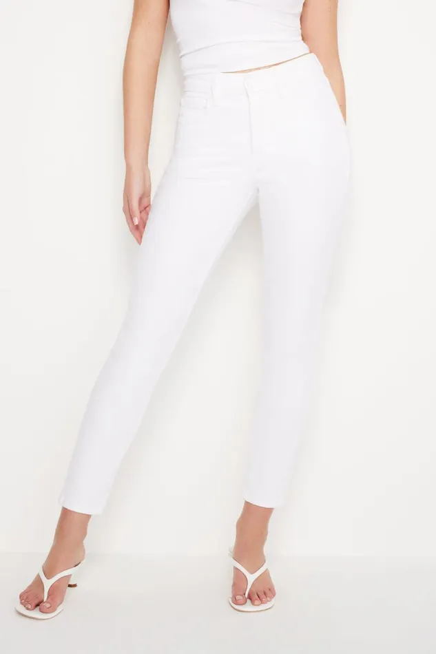 Women GOOD AMERICAN Jeans GOOD LEGS SKINNY CROPPEDJEANS White001