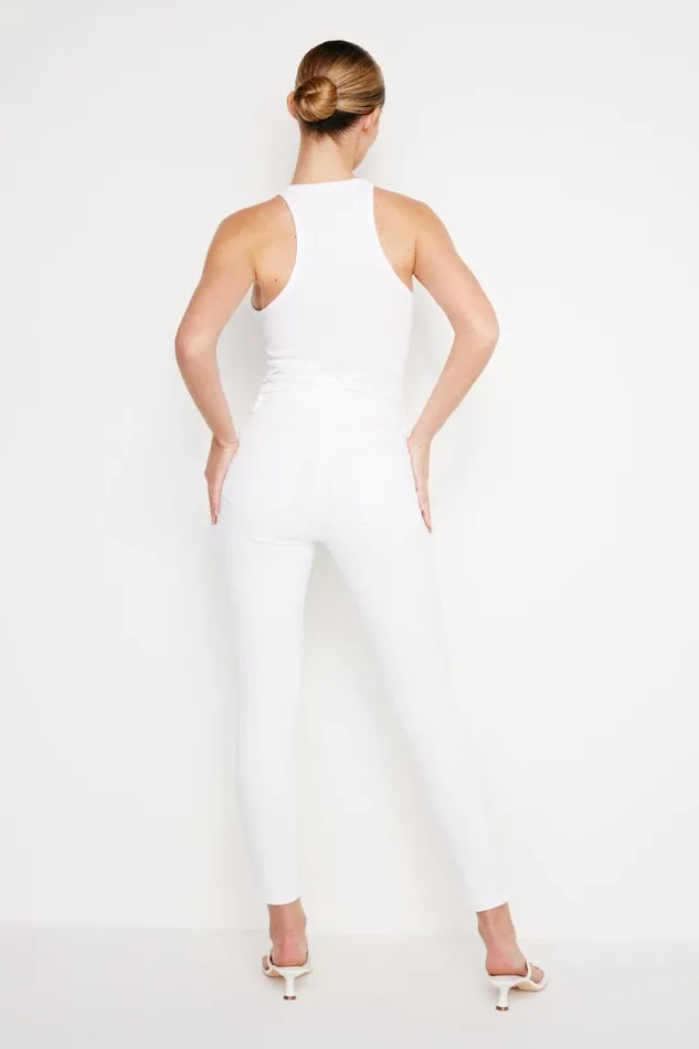 Women GOOD AMERICAN Jeans GOOD LEGS SKINNY CROPPEDJEANS White001