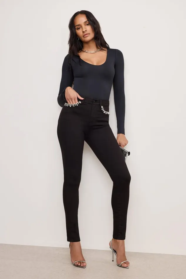 Women GOOD AMERICAN Jeans GOOD LEGS SKINNY DIAMONDJEANS Black001