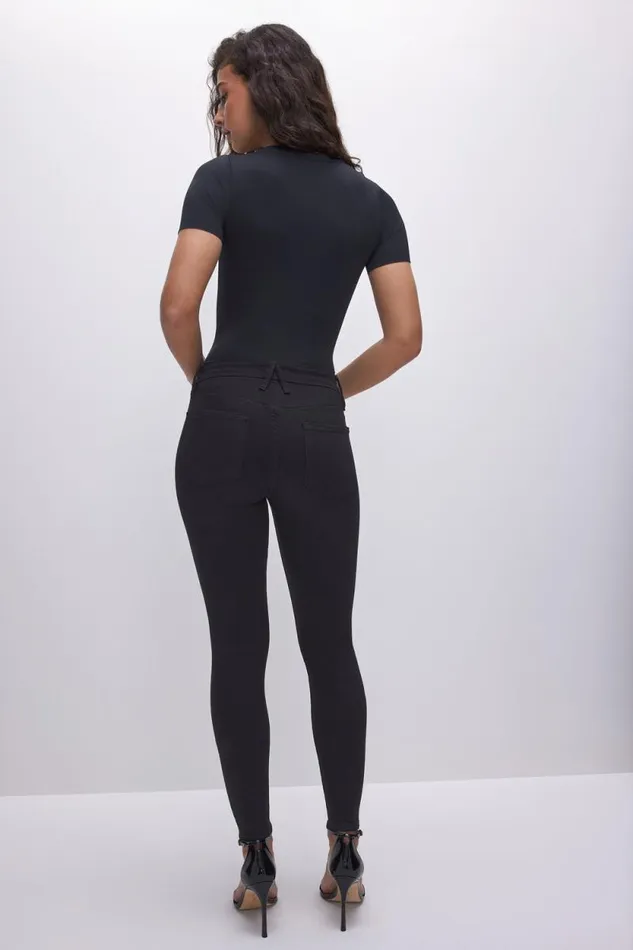 Women GOOD AMERICAN Jeans GOOD LEGS SKINNYJEANS Black001