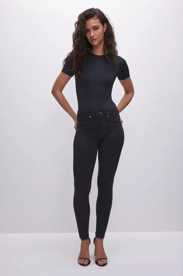 Women GOOD AMERICAN Jeans GOOD LEGS SKINNYJEANS Black001