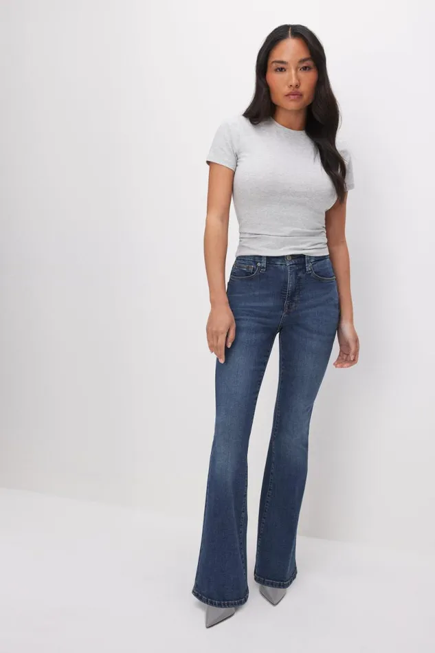 Women GOOD AMERICAN Jeans GOOD PETITE FLAREJEANS Blue004