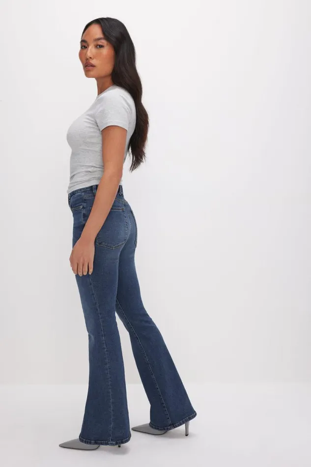 Women GOOD AMERICAN Jeans GOOD PETITE FLAREJEANS Blue004