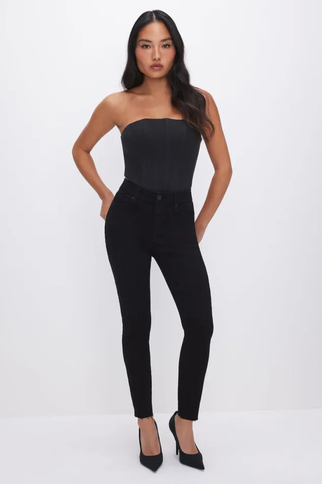 Women GOOD AMERICAN Jeans GOOD PETITE SKINNY NEVER FADEJEANS Black001