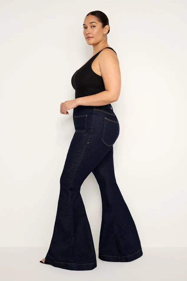 Women GOOD AMERICAN Jeans GOOD WAIST SUPER FLAREJEANS Indigo716