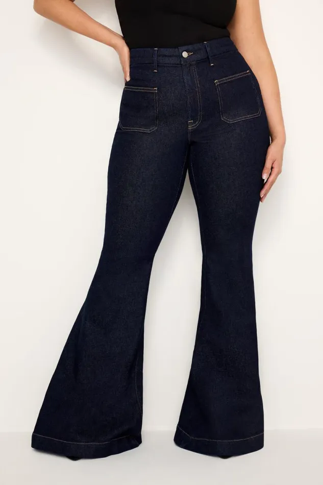 Women GOOD AMERICAN Jeans GOOD WAIST SUPER FLAREJEANS Indigo716
