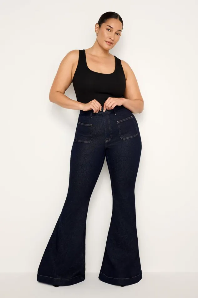 Women GOOD AMERICAN Jeans GOOD WAIST SUPER FLAREJEANS Indigo716