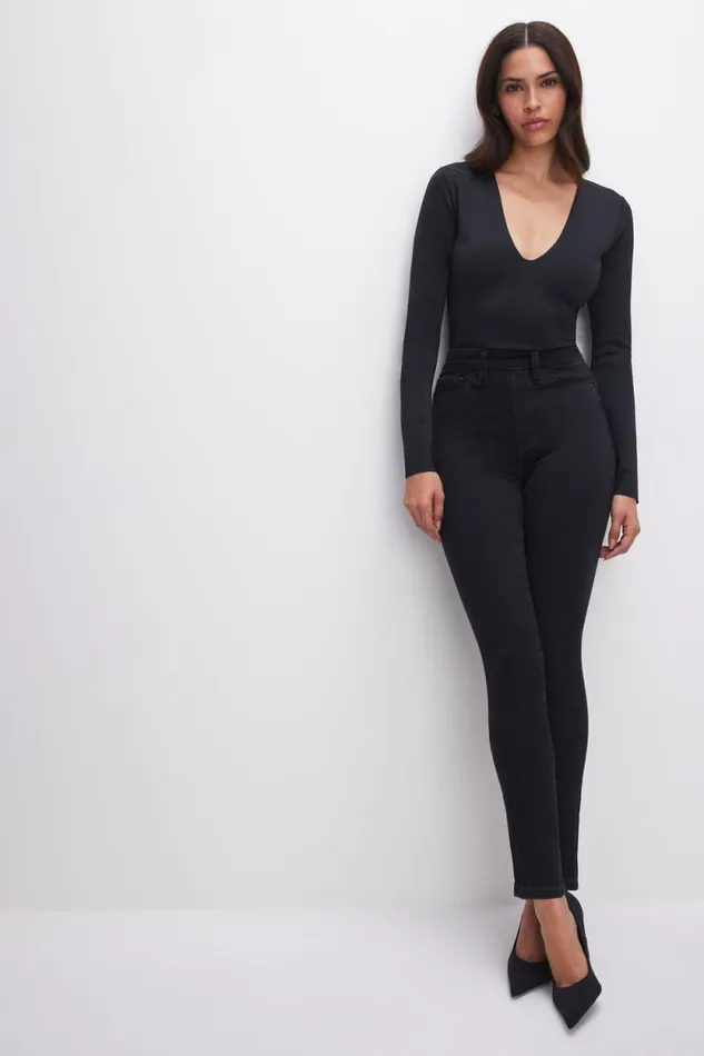 Women GOOD AMERICAN Jeans POWER STRETCH PULLON SKINNYJEANS Black001