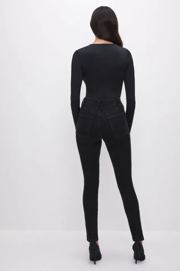 Women GOOD AMERICAN Jeans POWER STRETCH PULLON SKINNYJEANS Black001