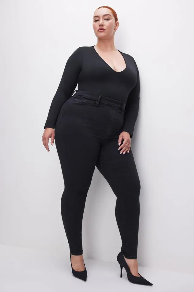 Women GOOD AMERICAN Jeans POWER STRETCH PULLON SKINNYJEANS Black001