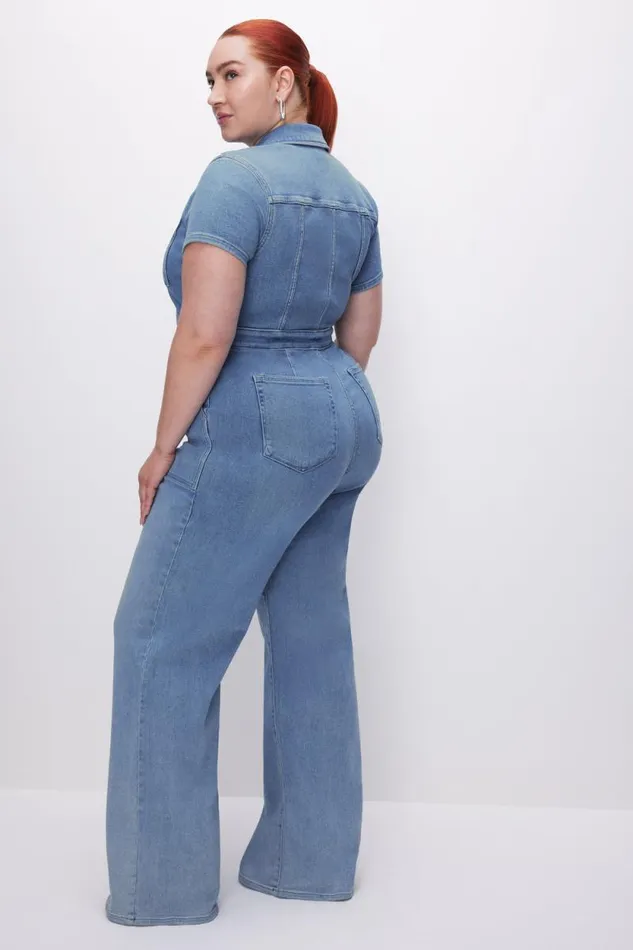 Women GOOD AMERICAN Jumpsuits FIT FOR SUCCESS PALAZZOJUMPSUIT Blue274