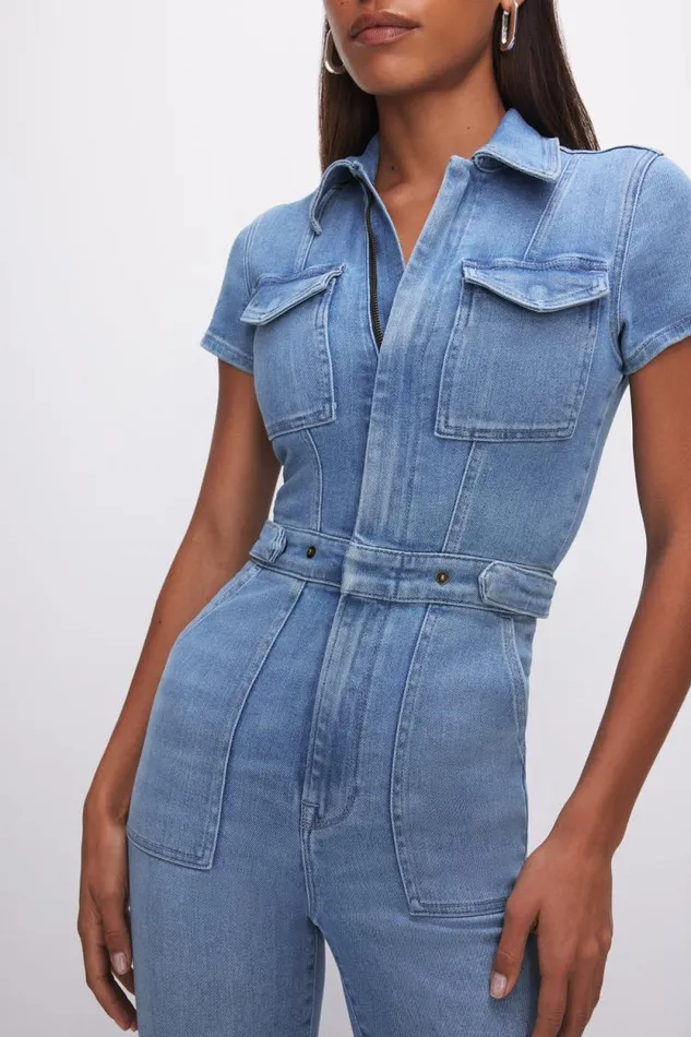 Women GOOD AMERICAN Jumpsuits FIT FOR SUCCESS PALAZZOJUMPSUIT Blue274