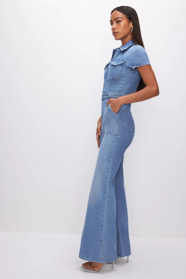 Women GOOD AMERICAN Jumpsuits FIT FOR SUCCESS PALAZZOJUMPSUIT Blue274