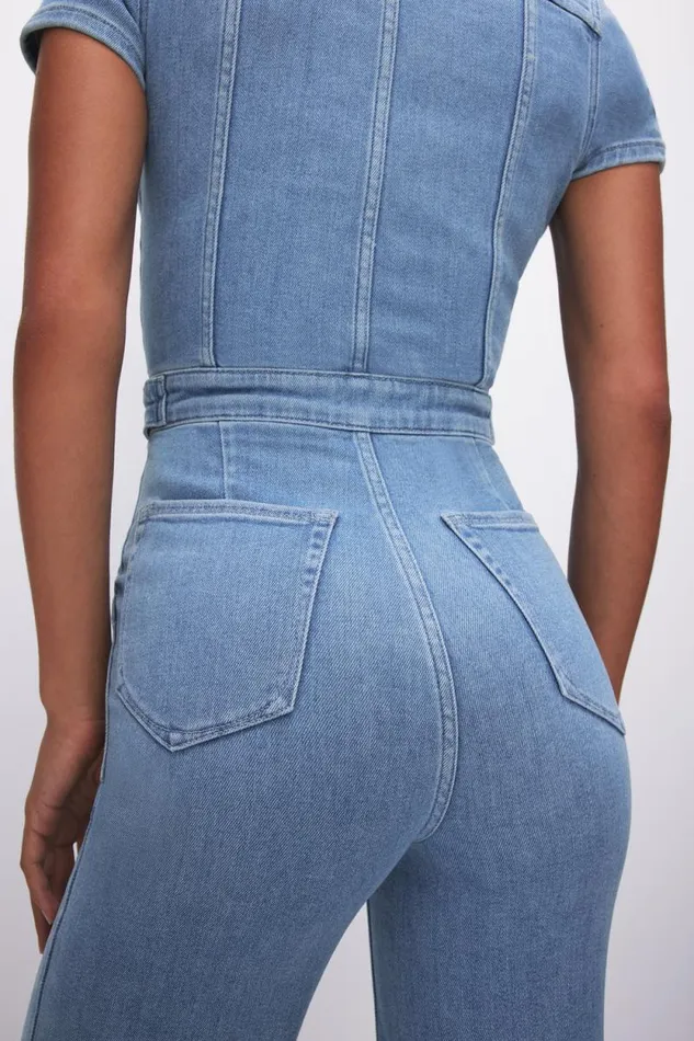 Women GOOD AMERICAN Jumpsuits FIT FOR SUCCESS PALAZZOJUMPSUIT Blue274