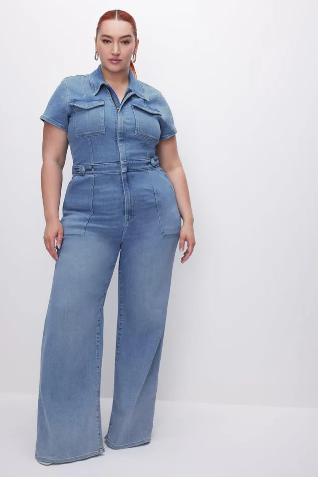 Women GOOD AMERICAN Jumpsuits FIT FOR SUCCESS PALAZZOJUMPSUIT Blue274