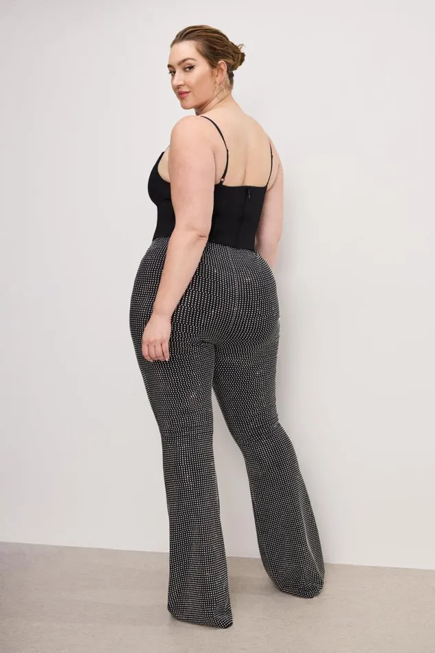 Women GOOD AMERICAN Pants CRYSTAL PULLON FLARELEGGINGS Black001
