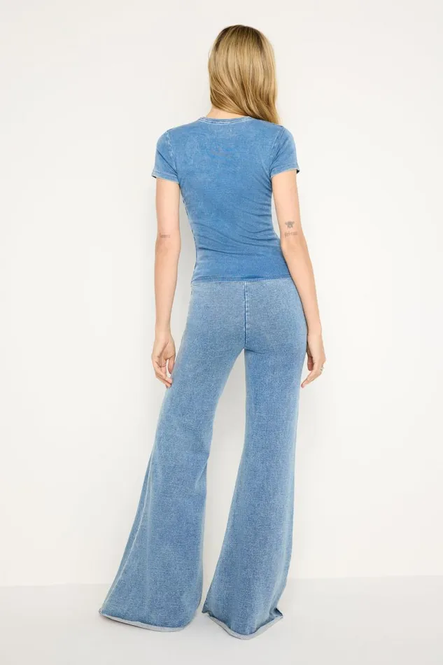 Women GOOD AMERICAN Pants JEANIUS PULLON FLAREPANTS Indigo586