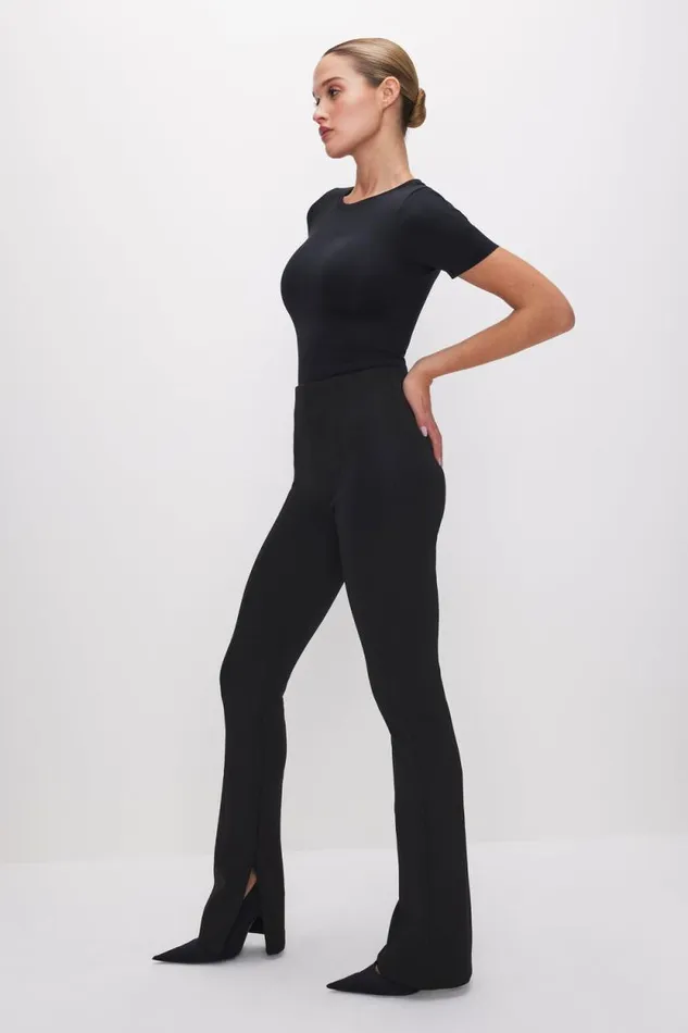 Women GOOD AMERICAN Pants SCUBA PULLON STRAIGHTTROUSERS Black001