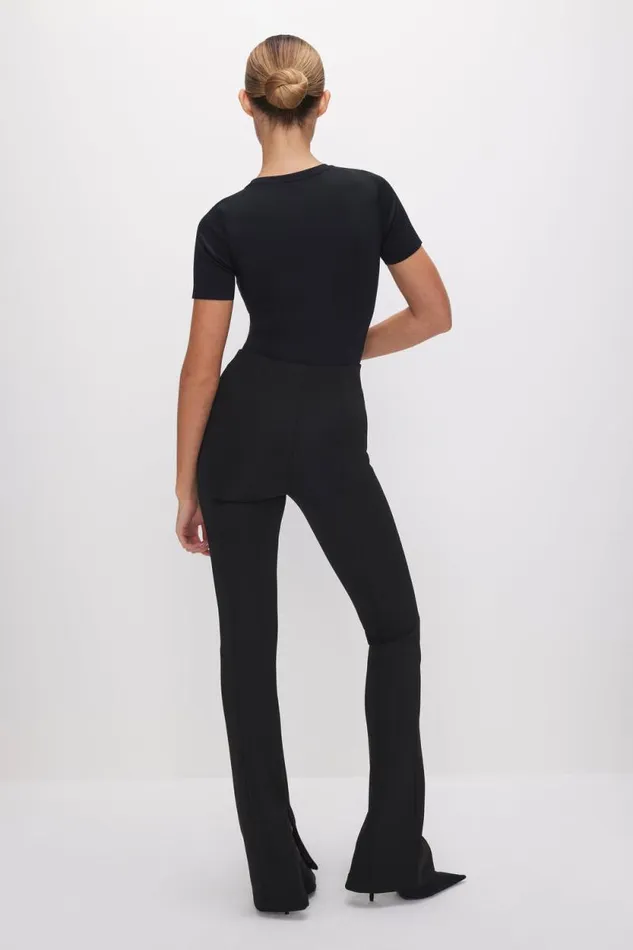 Women GOOD AMERICAN Pants SCUBA PULLON STRAIGHTTROUSERS Black001