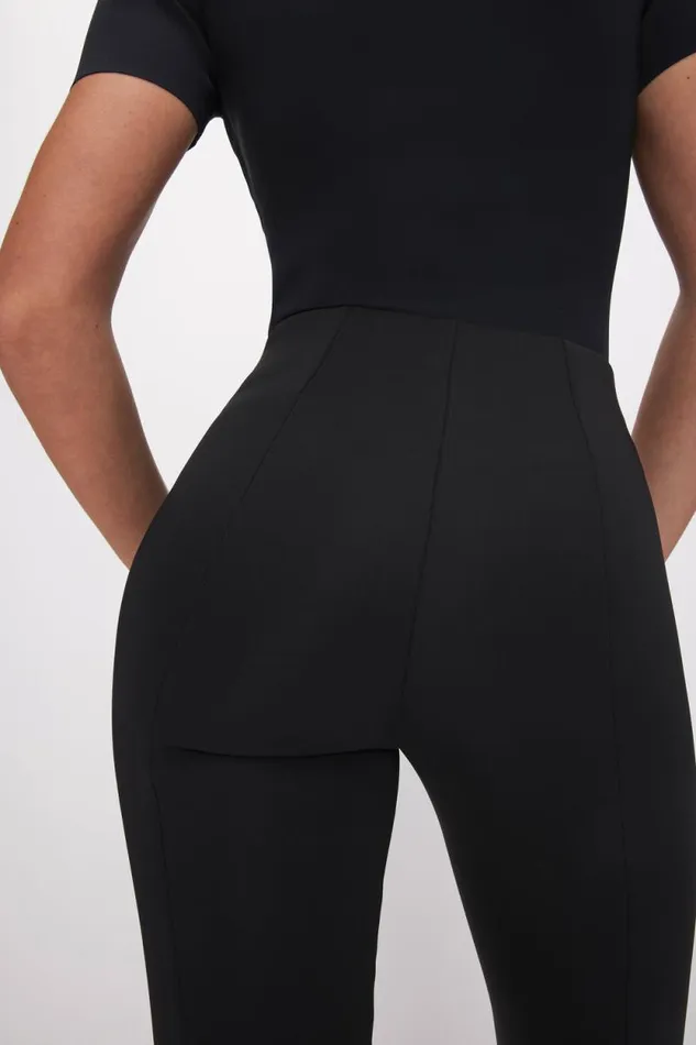 Women GOOD AMERICAN Pants SCUBA PULLON STRAIGHTTROUSERS Black001