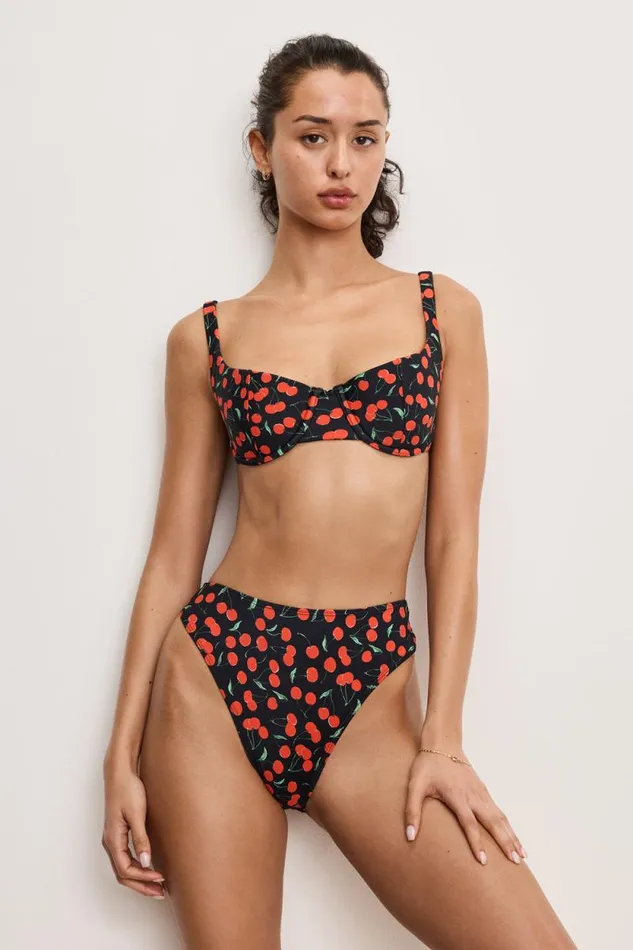 Women GOOD AMERICAN Swim BALCONETTE BIKINITOP Black Cherries003