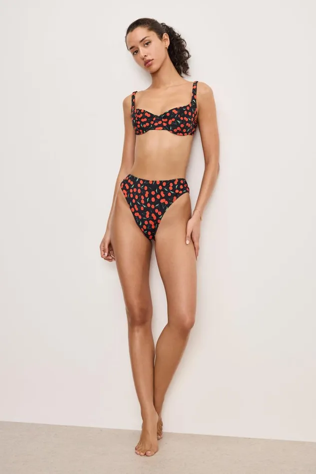 Women GOOD AMERICAN Swim BALCONETTE BIKINITOP Black Cherries003