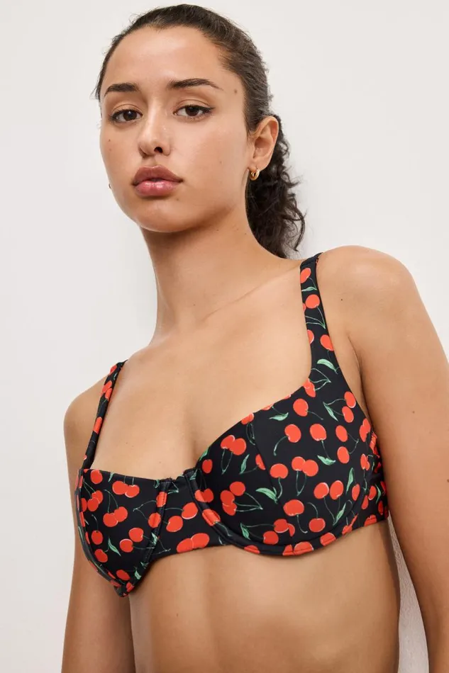 Women GOOD AMERICAN Swim BALCONETTE BIKINITOP Black Cherries003