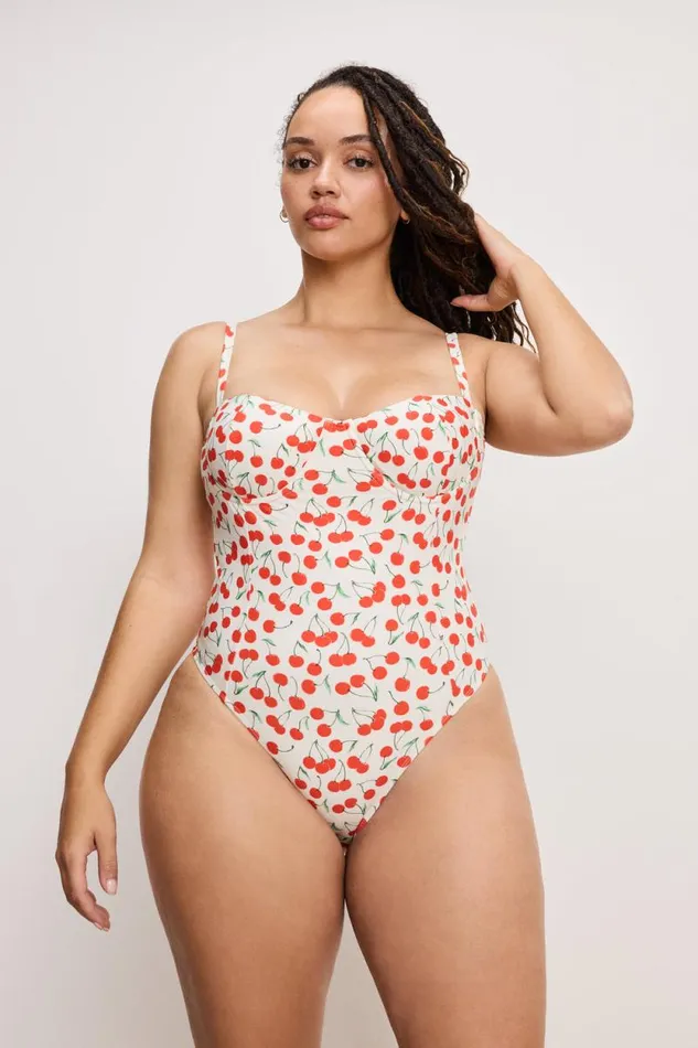 Women GOOD AMERICAN Swim SQUARE NECKSWIMSUIT Snow Cherries 04 Women GOOD AMERICAN Swim SQUARE NECKSWIMSUIT Snow Cherries 04