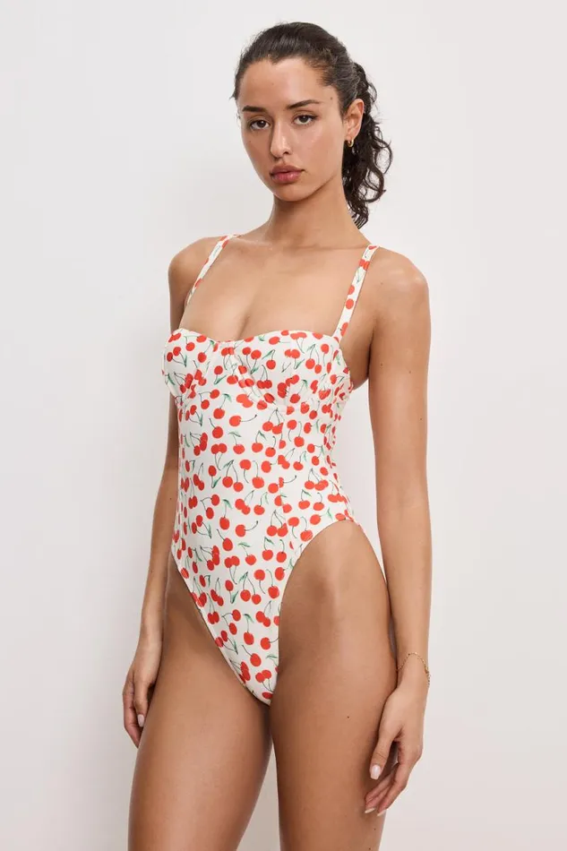 Women GOOD AMERICAN Swim SQUARE NECKSWIMSUIT Snow Cherries 04 Women GOOD AMERICAN Swim SQUARE NECKSWIMSUIT Snow Cherries 04