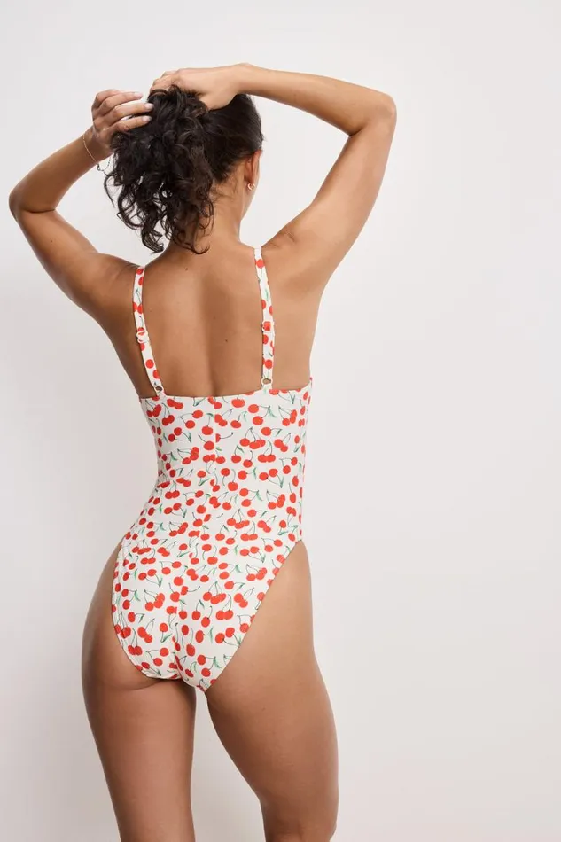 Women GOOD AMERICAN Swim SQUARE NECKSWIMSUIT Snow Cherries 04 Women GOOD AMERICAN Swim SQUARE NECKSWIMSUIT Snow Cherries 04
