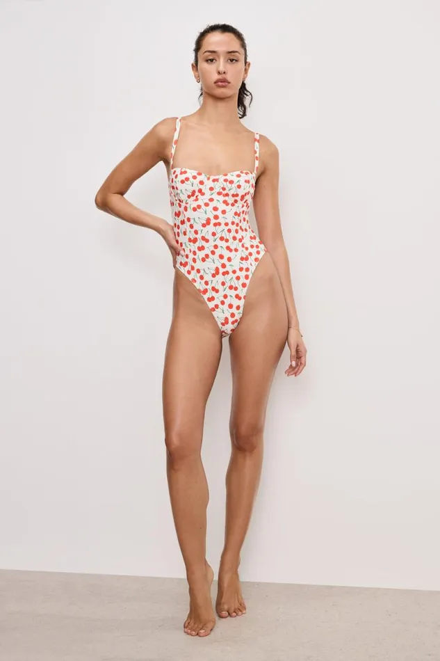 Women GOOD AMERICAN Swim SQUARE NECKSWIMSUIT Snow Cherries 04 Women GOOD AMERICAN Swim SQUARE NECKSWIMSUIT Snow Cherries 04