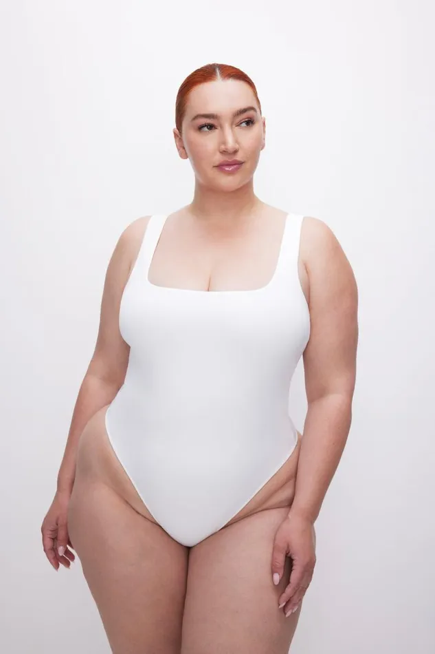 Women GOOD AMERICAN Tees and Tanks SCUBA MODERN TANKBODYSUIT White001