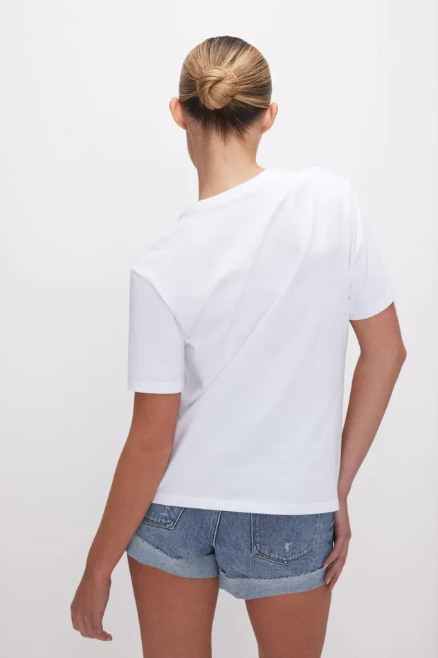 Women GOOD AMERICAN Tops COTTON CLASSICTEE White001