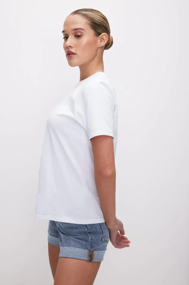Women GOOD AMERICAN Tops COTTON CLASSICTEE White001