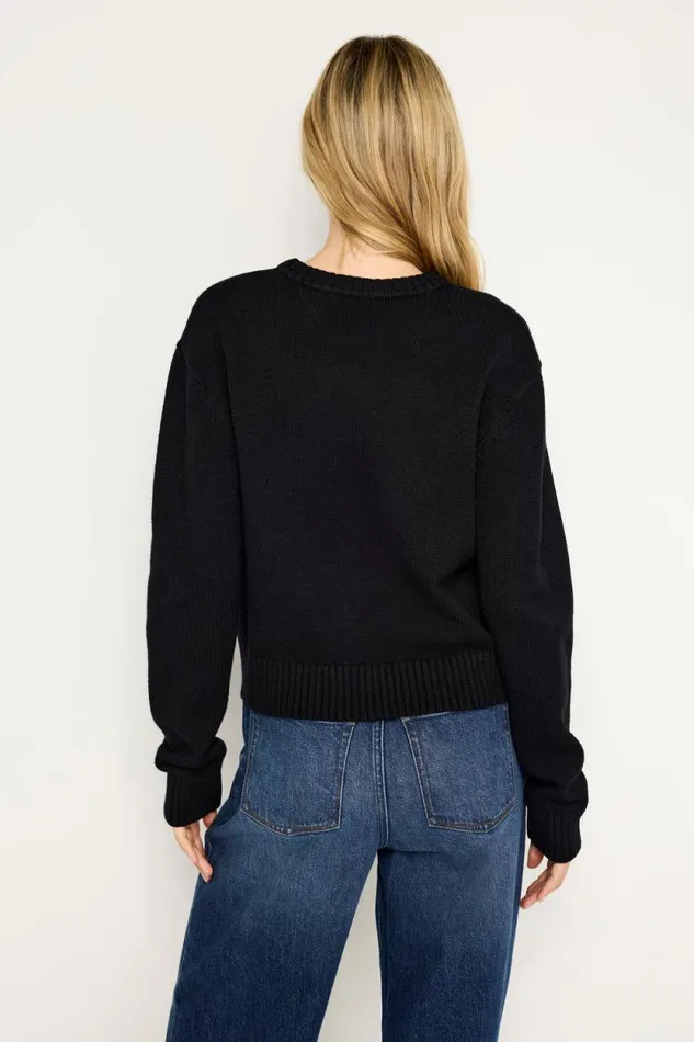 Women GOOD AMERICAN Tops COZYCREWNECK Black001