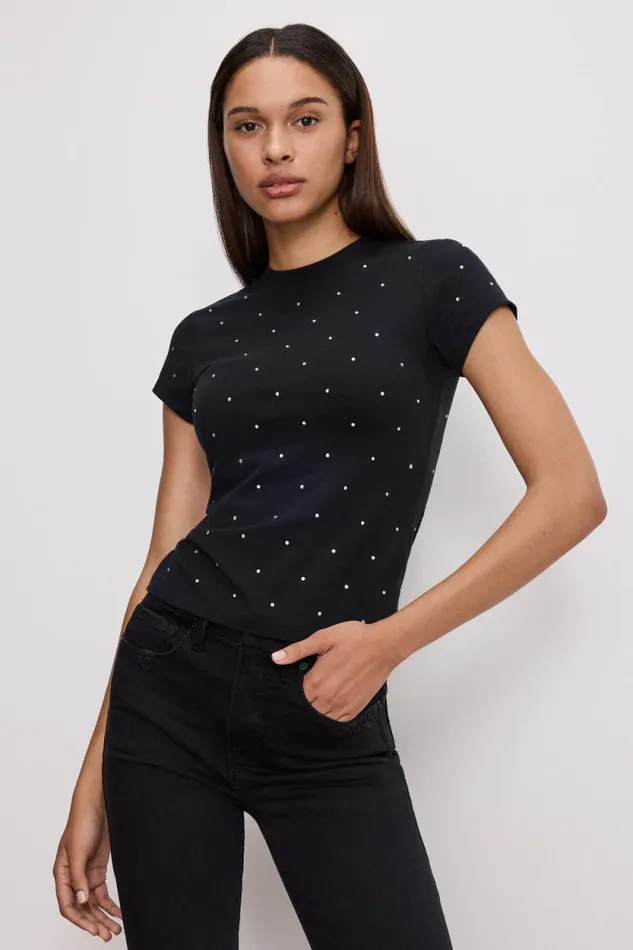 Women GOOD AMERICAN Tops CRYSTAL BABYTEE Black001